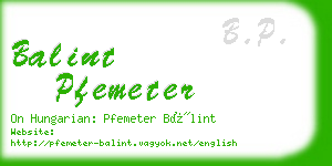 balint pfemeter business card